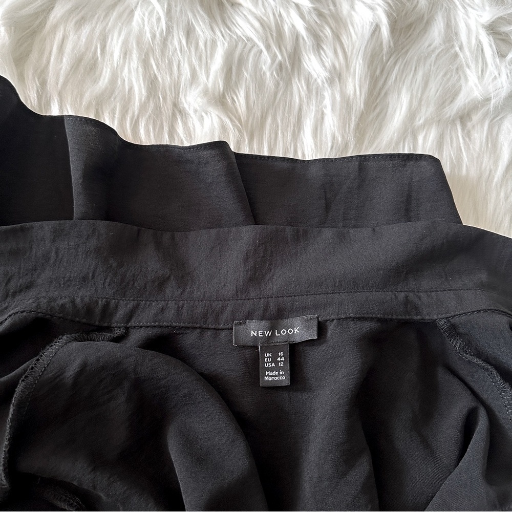 Women’s Dresses | tie waist tiered shirt dress in black - Picture 9 of 9